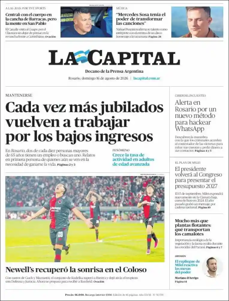 Estudios Max | RADIO URBANA LA PLATA - Tapa del diario La Capital Rosario