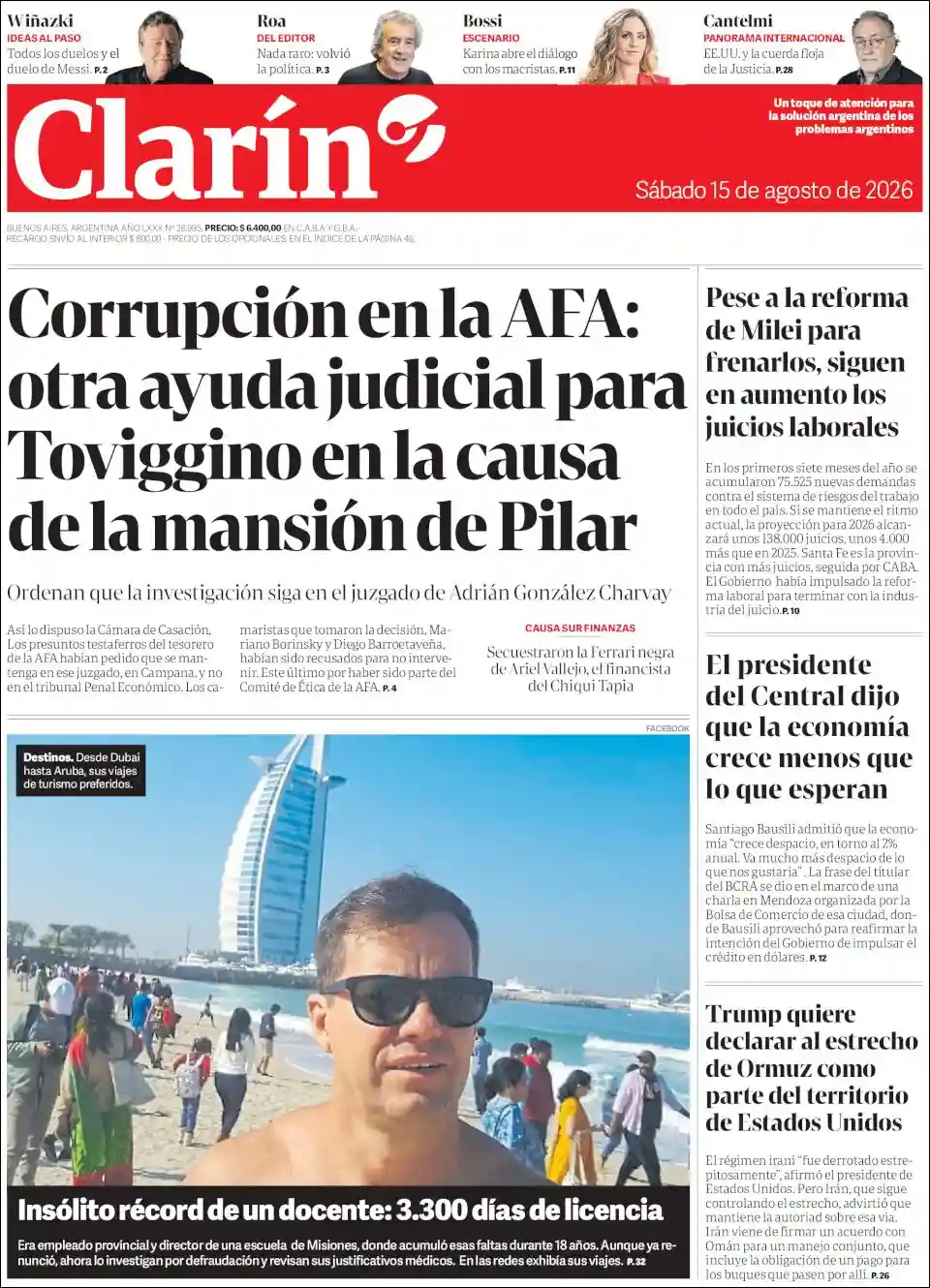 Estudios Max | RADIO URBANA LA PLATA - Tapa del diario Clarin