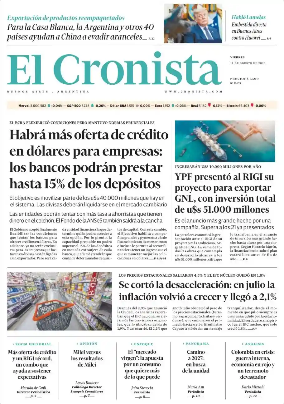 Estudios Max | RADIO URBANA LA PLATA - Tapa del diario Cronista