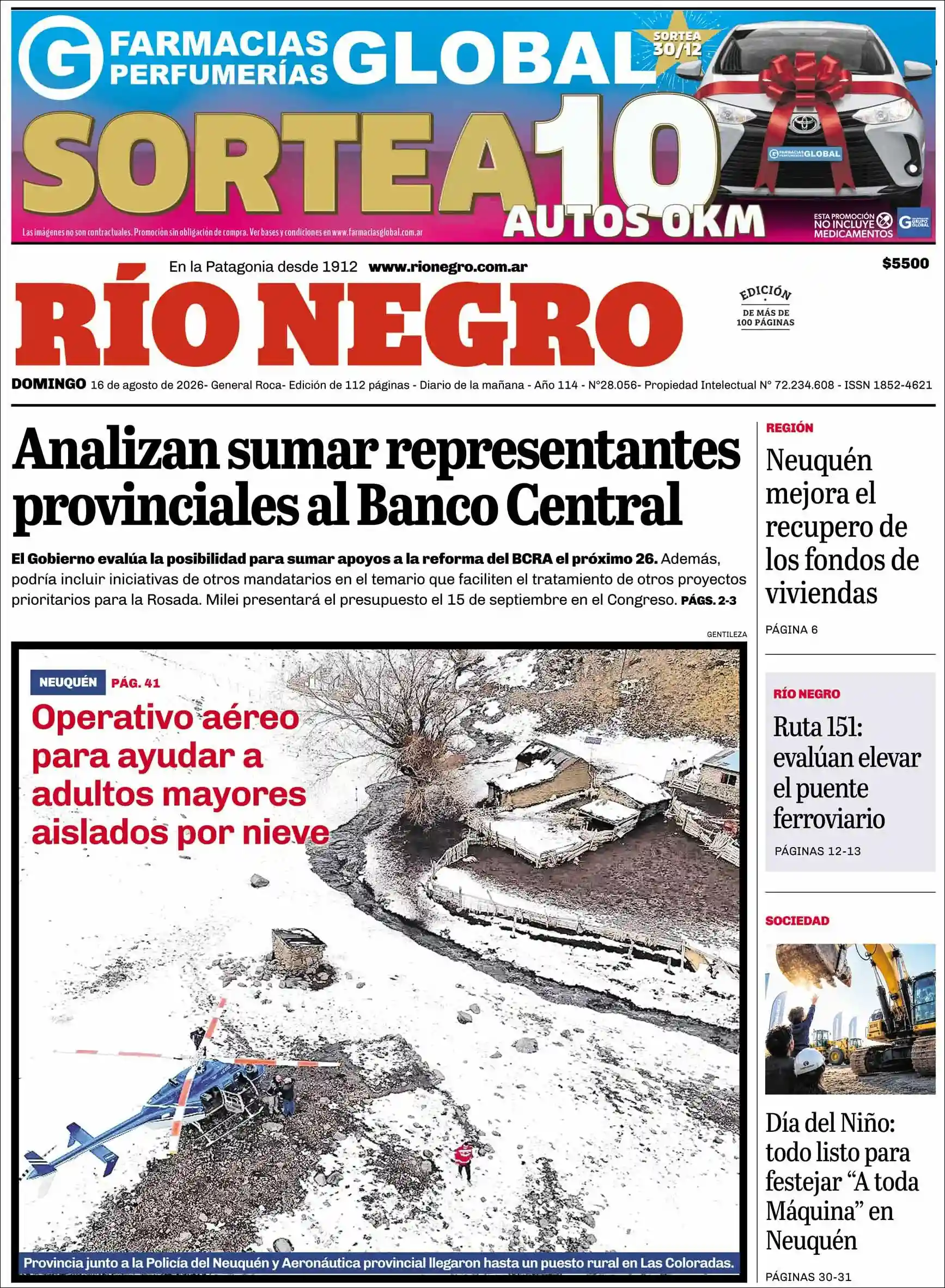 Estudios Max | RADIO URBANA LA PLATA - Tapa del diario Rio Negro