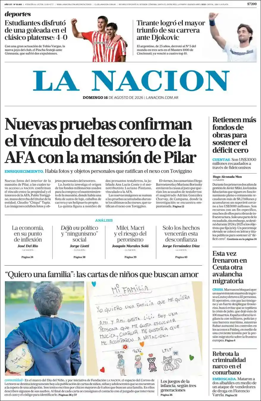 Estudios Max | RADIO URBANA LA PLATA - Tapa del diario Nacion
