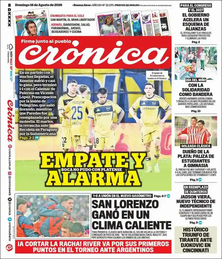 Estudios Max | RADIO URBANA LA PLATA - Tapa del diario Crónica