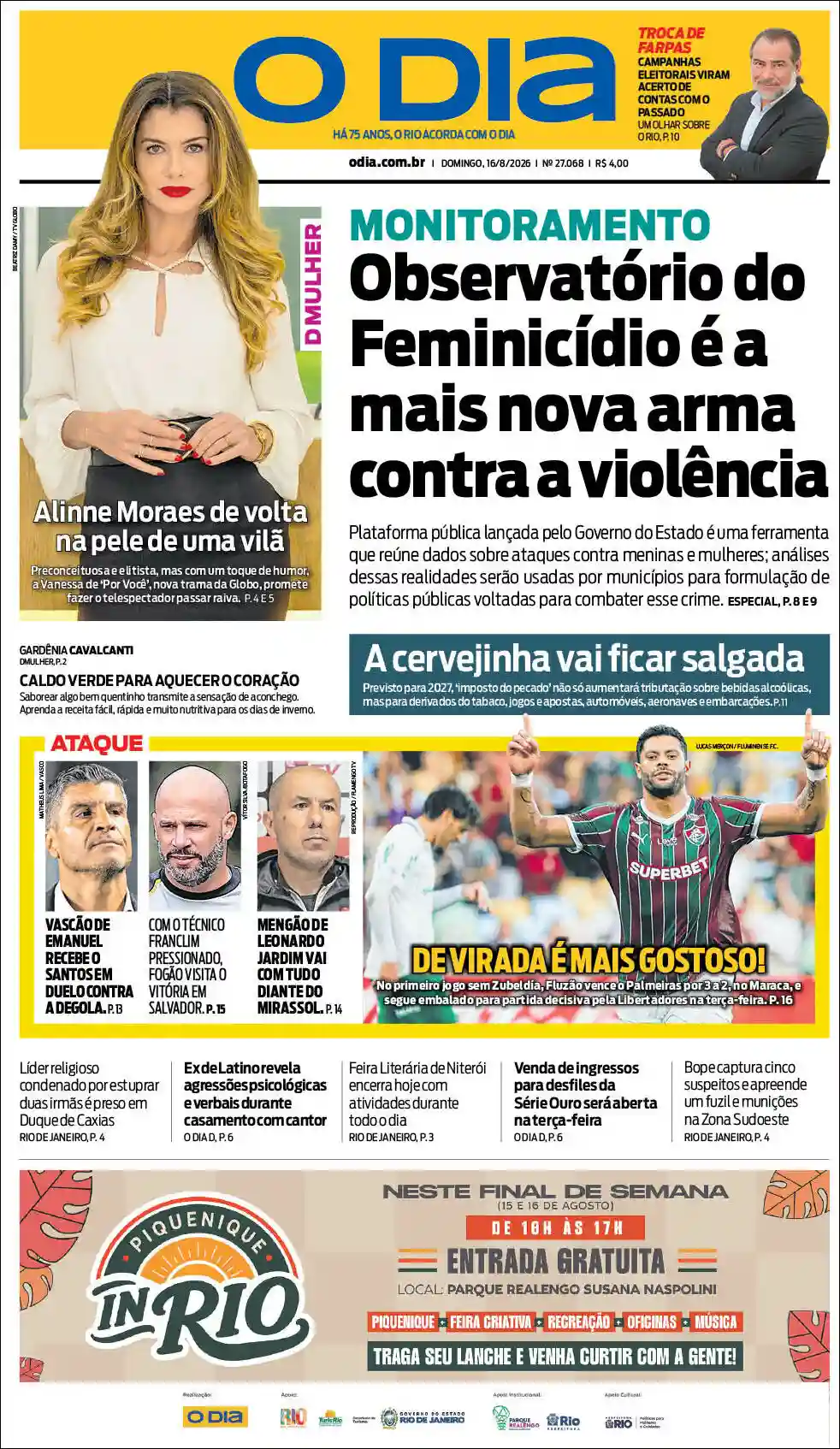 Estudios Max | RADIO URBANA LA PLATA - Tapa del diario Dia